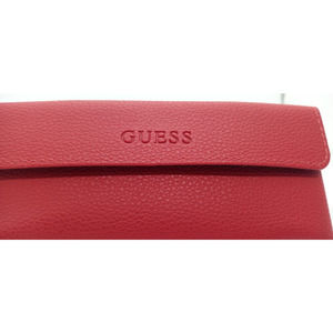 EUC GUESS Red Eyeglass CASE Sunglasses Pebbled Faux Leather Magnet Closure